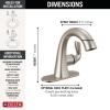 imageDelta Arvo 1 Hole Pull Down Bathroom Faucet with Sprayer Chrome Single Hole Bathroom Sink Faucet with Pull Out Sprayer for Vanity Metal PushPop Drain Chrome 15840LFPDSpotShield Brushed Nickel
