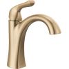 imageDelta Arvo 1 Hole Pull Down Bathroom Faucet with Sprayer Chrome Single Hole Bathroom Sink Faucet with Pull Out Sprayer for Vanity Metal PushPop Drain Chrome 15840LFPDChampagne Bronze