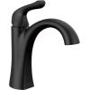 imageDelta Arvo 1 Hole Pull Down Bathroom Faucet with Sprayer Chrome Single Hole Bathroom Sink Faucet with Pull Out Sprayer for Vanity Metal PushPop Drain Chrome 15840LFPDMatte Black
