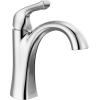 imageDelta Arvo 1 Hole Pull Down Bathroom Faucet with Sprayer Chrome Single Hole Bathroom Sink Faucet with Pull Out Sprayer for Vanity Metal PushPop Drain Chrome 15840LFPDChrome