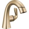 imageDelta Arvo 1 Hole Pull Down Bathroom Faucet with Sprayer Chrome Single Hole Bathroom Sink Faucet with Pull Out Sprayer for Vanity Metal PushPop Drain Chrome 15840LFPDChampagne Bronze