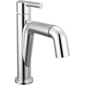 imageDelta 15849LFPD Nicoli 12 GPM Single Hole Bathroom Faucet with Pull Down Spout and Push PopUp Drain Assembly  Matte BlackChampagne BronzeChrome