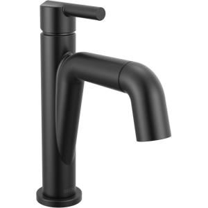 imageDelta 15849LFPD Nicoli 12 GPM Single Hole Bathroom Faucet with Pull Down Spout and Push PopUp Drain Assembly  Matte BlackChampagne BronzeMatte Black