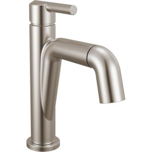 imageDelta 15849LFPD Nicoli 12 GPM Single Hole Bathroom Faucet with Pull Down Spout and Push PopUp Drain Assembly  Matte BlackChampagne BronzeStainless
