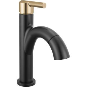 imageDelta Nicoli 1 Hole Matte BlackBrushed Gold Bathroom Faucet with Sprayer Single Hole Bathroom Sink Faucet with Pull Out Sprayer for Vanity PushPop Drain Matte BlackChampagne Bronze 15749LFGZPDMatte Black  Champagne Bronze