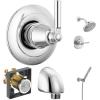 imageDelta Saylor 3Setting Chrome Shower System Including Shower Head Handheld Shower Shower Handle Shower Diverter and Shower Valve Kit ChromeChrome