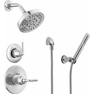 imageDelta Saylor 3Setting Chrome Shower System Including Shower Head Handheld Shower Shower Handle Shower Diverter and Shower Valve Kit ChromeChrome