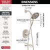 imageDelta Albion 14 Series Brushed Gold Bathtub Shower Faucet Set with In2ition 2in1 Dual Shower Head with Handheld Spray Combo Valve Trim Kit Champagne Bronze T144855CZI Valve Not IncludedSpotshield Brushed Nickel