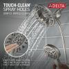 imageDelta Albion 14 Series Brushed Gold Bathtub Shower Faucet Set with In2ition 2in1 Dual Shower Head with Handheld Spray Combo Valve Trim Kit Champagne Bronze T144855CZI Valve Not IncludedSpotshield Brushed Nickel