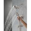 imageDelta Albion 14 Series Brushed Gold Bathtub Shower Faucet Set with In2ition 2in1 Dual Shower Head with Handheld Spray Combo Valve Trim Kit Champagne Bronze T144855CZI Valve Not IncludedSpotshield Brushed Nickel