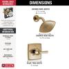 imageDelta Ashlyn 14 Series Shower Faucet Set Chrome Shower Head and Handle Set Valve Trim Kit Chrome T14264 Valve Not IncludedChampagne Bronze