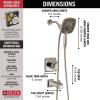 imageDelta Ashlyn 17 Series Brushed Nickel DualFunction Shower Faucet Set with In2ition 2in1 Dual Shower Head with HandHeld Spray Combo Valve Trim Kit Stainless T17464SSI Valve Not IncludedStainless