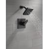 imageDelta Faucet Ara 14 Series SingleFunction Shower Trim Kit with SingleSpray H2Okinetic Shower Head Matte Black T14267BL Valve Not Included