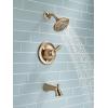 imageDelta Faucet Lahara 14 Series SingleHandle Tub and Shower Trim Kit Shower Faucet with 5Spray TouchClean Shower Head Stainless T14438SS Valve Not IncludedChampagne Bronze