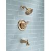 imageDelta Faucet Lahara 14 Series SingleHandle Tub and Shower Trim Kit Shower Faucet with 5Spray TouchClean Shower Head Stainless T14438SS Valve Not IncludedChampagne Bronze