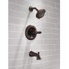 imageDelta Faucet Lahara 14 Series SingleHandle Tub and Shower Trim Kit Shower Faucet with 5Spray TouchClean Shower Head Stainless T14438SS Valve Not IncludedVenetian Bronze