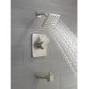 imageDelta Faucet Modern Raincan Square SingleFunction Tub and Shower Trim Kit Black Tub Faucet Set Rainfall Shower Head Black Delta Shower Trim Kit Matte Black T14468BLPP Valve Not IncludedStainless