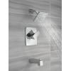 imageDelta Faucet Modern Raincan Square SingleFunction Tub and Shower Trim Kit Black Tub Faucet Set Rainfall Shower Head Black Delta Shower Trim Kit Matte Black T14468BLPP Valve Not IncludedChrome