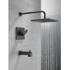 imageDelta Faucet Modern Raincan Square SingleFunction Tub and Shower Trim Kit Black Tub Faucet Set Rainfall Shower Head Black Delta Shower Trim Kit Matte Black T14468BLPP Valve Not IncludedMatte Black