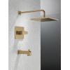 imageDelta Faucet Modern Raincan Square SingleFunction Tub and Shower Trim Kit Black Tub Faucet Set Rainfall Shower Head Black Delta Shower Trim Kit Matte Black T14468BLPP Valve Not IncludedChampagne Bronze