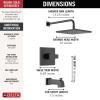 imageDelta Faucet Modern Raincan Square SingleFunction Tub and Shower Trim Kit Black Tub Faucet Set Rainfall Shower Head Black Delta Shower Trim Kit Matte Black T14468BLPP Valve Not IncludedMatte Black