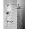 imageDelta Faucet Modern Raincan Square SingleFunction Tub and Shower Trim Kit Black Tub Faucet Set Rainfall Shower Head Black Delta Shower Trim Kit Matte Black T14468BLPP Valve Not IncludedChrome