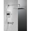 imageDelta Faucet Modern Raincan Square SingleFunction Tub and Shower Trim Kit Black Tub Faucet Set Rainfall Shower Head Black Delta Shower Trim Kit Matte Black T14468BLPP Valve Not IncludedChrome