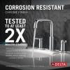 imageDelta Faucet Nicoli 14 Series SingleHandle Shower Faucet Trim Kit with 5Spray H2Okinetic Shower Head and Widespread Bathroom Faucet in BlackGold Shower Valve IncludedChrome