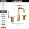imageDelta Faucet Nicoli 14 Series SingleHandle Shower Faucet Trim Kit with 5Spray H2Okinetic Shower Head and Widespread Bathroom Faucet in BlackGold Shower Valve IncludedChampagne Bronze