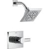 imageDelta Faucet Pivotal 14 Series SingleFunction Shower Faucet Shower Trim Kit 5Spray H2Okinetic Shower Head Matte Black T14299BL Valve Not IncludedChrome