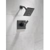 imageDelta Faucet Pivotal 14 Series SingleFunction Shower Faucet Shower Trim Kit 5Spray H2Okinetic Shower Head Matte Black T14299BL Valve Not IncludedMatte Black