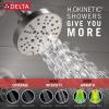 imageDelta Faucet Tetra 14 Series Matte Black Shower Faucet Set with H2Okinetic Shower Head Shower Trim Kit Black Shower Faucet Matte Black T14289BL Valve Not IncludedBrushed Nickel