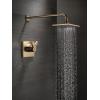 imageDelta Faucet Vero 17 Series DualFunction Shower Trim Kit with SingleSpray TouchClean Rain Shower Head Champagne Bronze T17253CZ Valve Not Included