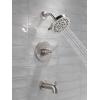 imageDelta Saylor 14 Series Bathtub and Shower Faucet Set Matte Black Shower Head and Handle Set Valve Trim Kit Matte Black T14435BL Valve Not IncludedStainless