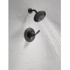 imageDelta Woodhurst 14 Series Shower Faucet Set Oil Rubbed Bronze Shower Head and Handle Set Valve Trim Kit Venetian Bronze T14232RB Valve Not IncludedMatte Black