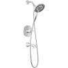 imageDelta Albion 14 Series Brushed Gold Bathtub Shower Faucet Set with In2ition 2in1 Dual Shower Head with Handheld Spray Combo Valve Trim Kit Champagne Bronze T144855CZI Valve Not IncludedChrome