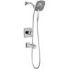 imageDelta Ashlyn 17 Series Brushed Nickel DualFunction Shower Faucet Set with In2ition 2in1 Dual Shower Head with HandHeld Spray Combo Valve Trim Kit Stainless T17464SSI Valve Not IncludedChrome