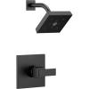 imageDelta Faucet Ara 14 Series SingleFunction Shower Trim Kit with SingleSpray H2Okinetic Shower Head Matte Black T14267BL Valve Not Included