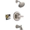 imageDelta Faucet Lahara 14 Series SingleHandle Tub and Shower Trim Kit Shower Faucet with 5Spray TouchClean Shower Head Stainless T14438SS Valve Not IncludedStainless