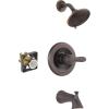 imageDelta Faucet Lahara 14 Series SingleHandle Tub and Shower Trim Kit Shower Faucet with 5Spray TouchClean Shower Head Stainless T14438SS Valve Not IncludedVenetian Bronze