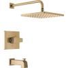 imageDelta Faucet Modern Raincan Square SingleFunction Tub and Shower Trim Kit Black Tub Faucet Set Rainfall Shower Head Black Delta Shower Trim Kit Matte Black T14468BLPP Valve Not IncludedChampagne Bronze