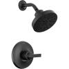 imageDelta Faucet Tetra 14 Series Matte Black Shower Faucet Set with H2Okinetic Shower Head Shower Trim Kit Black Shower Faucet Matte Black T14289BL Valve Not IncludedMatte Black