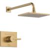 imageDelta Vero 14 Series Rain Shower Faucet Set Brushed Gold Shower Head and Handle Set Valve Trim Kit Champagne Bronze T14253CZWE Valve Not IncludedChampagne Bronze