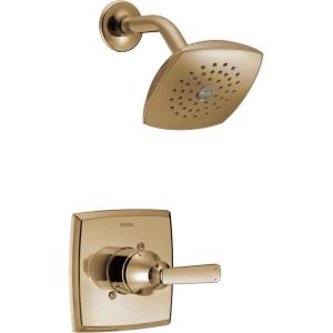 imageDelta Ashlyn 14 Series Shower Faucet Set Chrome Shower Head and Handle Set Valve Trim Kit Chrome T14264 Valve Not IncludedChampagne Bronze