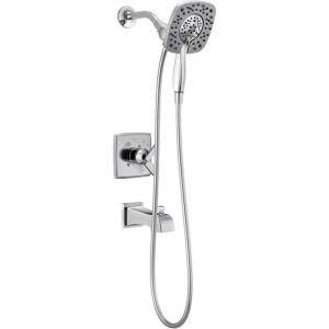 imageDelta Ashlyn 17 Series Brushed Nickel DualFunction Shower Faucet Set with In2ition 2in1 Dual Shower Head with HandHeld Spray Combo Valve Trim Kit Stainless T17464SSI Valve Not IncludedChrome
