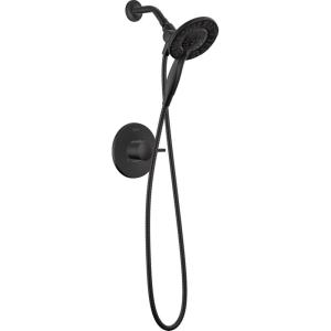 imageDelta Faucet Albion 14 Series SingleHandle Shower Faucet BlackGold Shower Trim Kit with In2ition 2in1 Dual Hand Held Shower Head Matte BlackChampagne Bronze T142855GZI Valve Not IncludedMatte Black