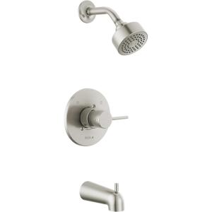 imageDelta Faucet Modern Raincan Round SingleFunction Tub and Shower Trim Kit Gold Tub Faucet Set Rainfall Shower Head Gold Delta Shower Kit Champagne Bronze T14469CZPP Valve Not IncludedStainless