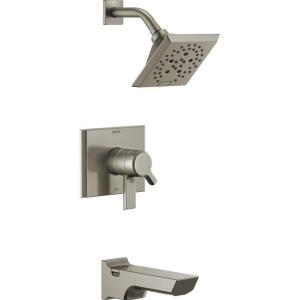 imageDelta Faucet Pivotal 14 Series SingleFunction Tub and Shower Trim Kit Shower Faucet 5Spray H2Okinetic Shower Head Matte Black T14499BL Valve Not IncludedStainless
