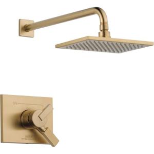 imageDelta Faucet Vero 17 Series DualFunction Shower Trim Kit with SingleSpray TouchClean Rain Shower Head Champagne Bronze T17253CZ Valve Not Included