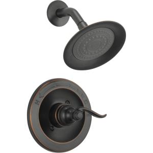 imageDelta Windemere 14 Series Shower Faucet Set Oil Rubbed Bronze Shower Head and Handle Set Valve Trim Kit Oil Rubbed Bronze BT14296OB Valve Not Included